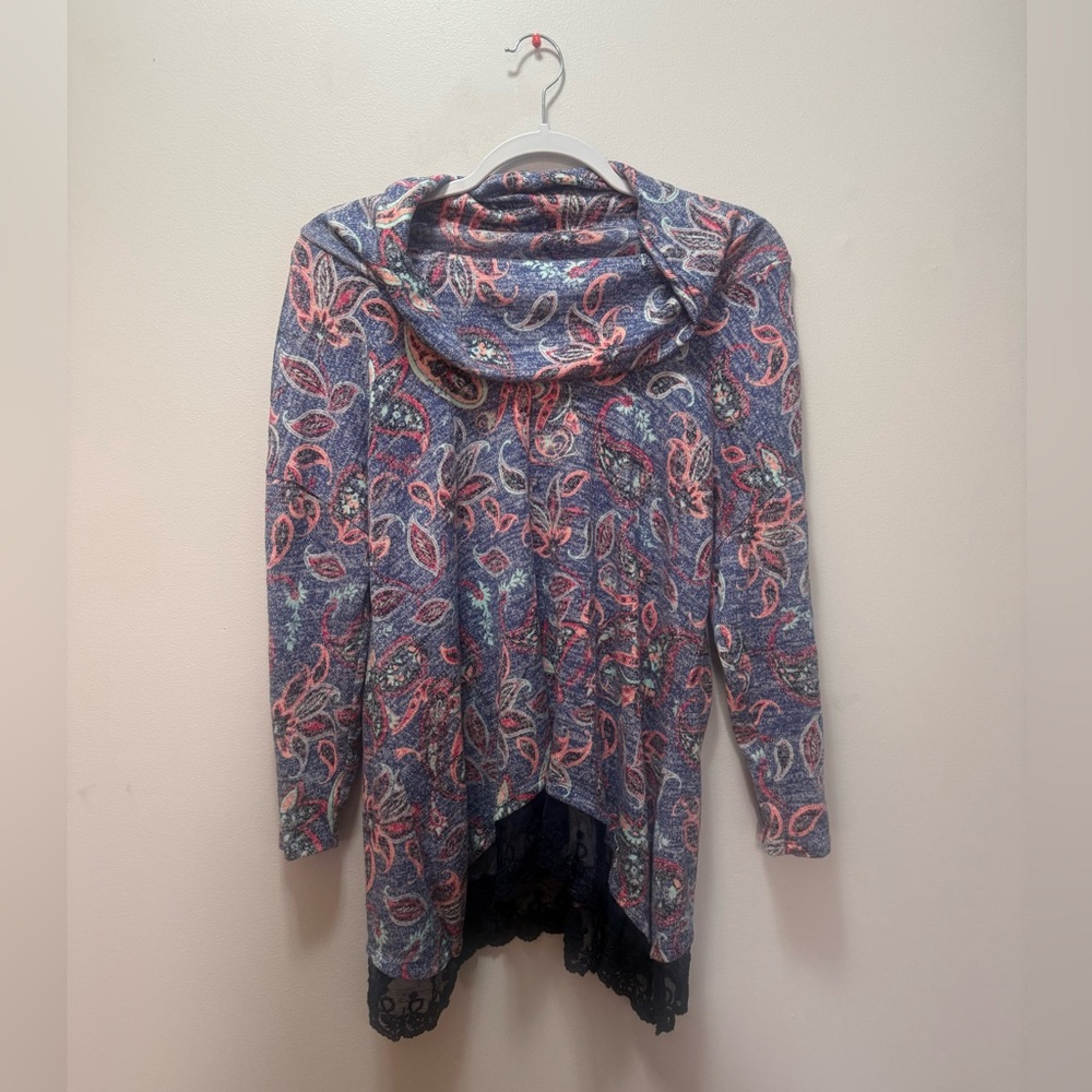 Floral Cowl Neck Sweater